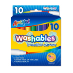 Set of 10 Washable Markers - Assorted Colors - USA Made
