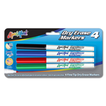 Set of 4 Fine Tip Dry Erase Markers - Assorted - USA Made