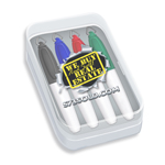 Mini Dry Erase Markers in Clear Plastic Box - Full Color Decal - 4 ct