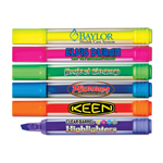 Brite Spots® Broad Tip Highlighters - Clear Barrel - USA Made - Full Color Decal
