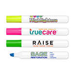 Brite Spots® Broad Tip Highlighters - White Barrel - USA Made - Full Color Decal