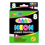 Set of 8 Jumbo Crayons - Neon
