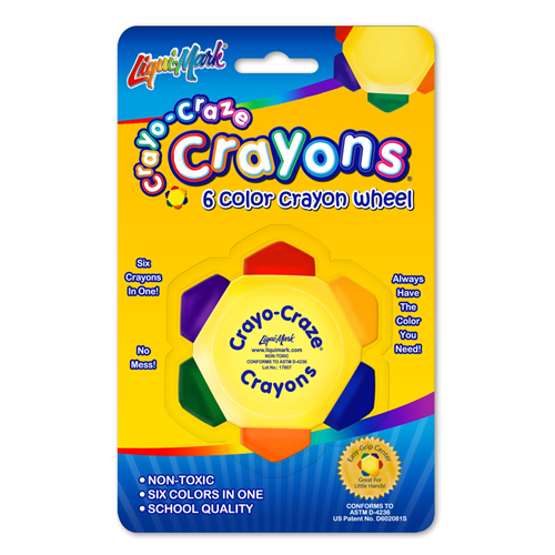 Single Pack Crayo-Craze&reg; 6 Color Crayon Wheel