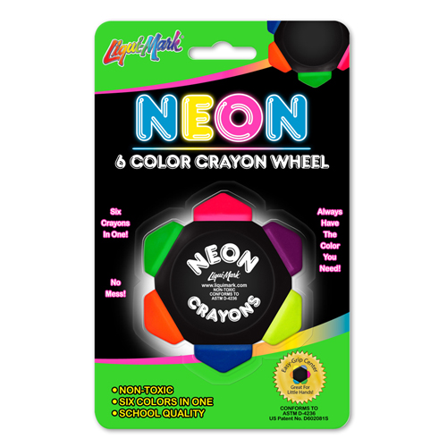 Single Pack Crayo Craze&reg; Neon Six Color Crayon Wheel