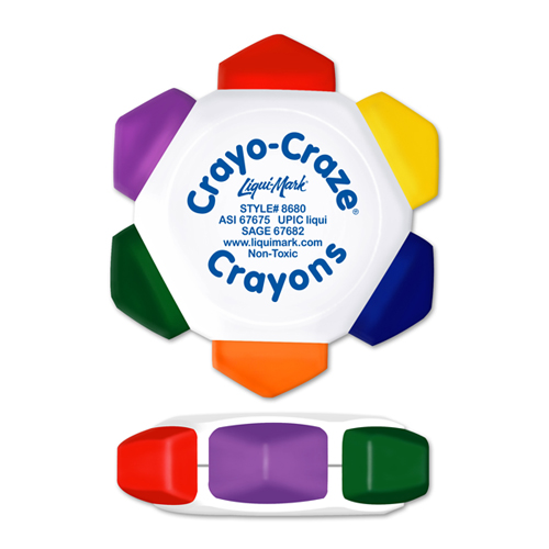 Crayo-Craze&reg; 6 Color Crayon Wheel - White