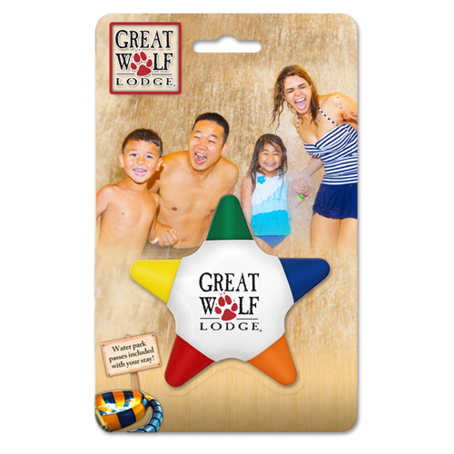 Crayo-Star&trade; 5 Color Crayon Star - Custom Printed Blister Card