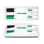 Dry Erase Gear Marker & Eraser Set with Black & Green Markers