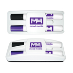 Dry Erase Gear Marker & Eraser Set with Black & Purple Markers