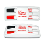 Dry Erase Gear Marker & Eraser Set with Black & Red Markers