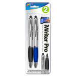 Pack of 2 iWriter Pro Rubber Grip Ball Point Pens with Stylus